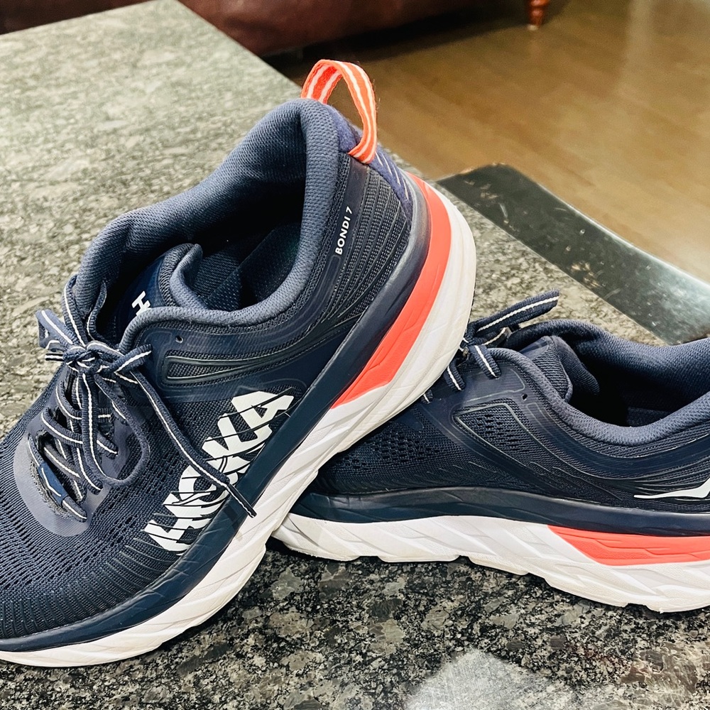 Hoka Navy Running Shoes Bondi 7 - Sz 9